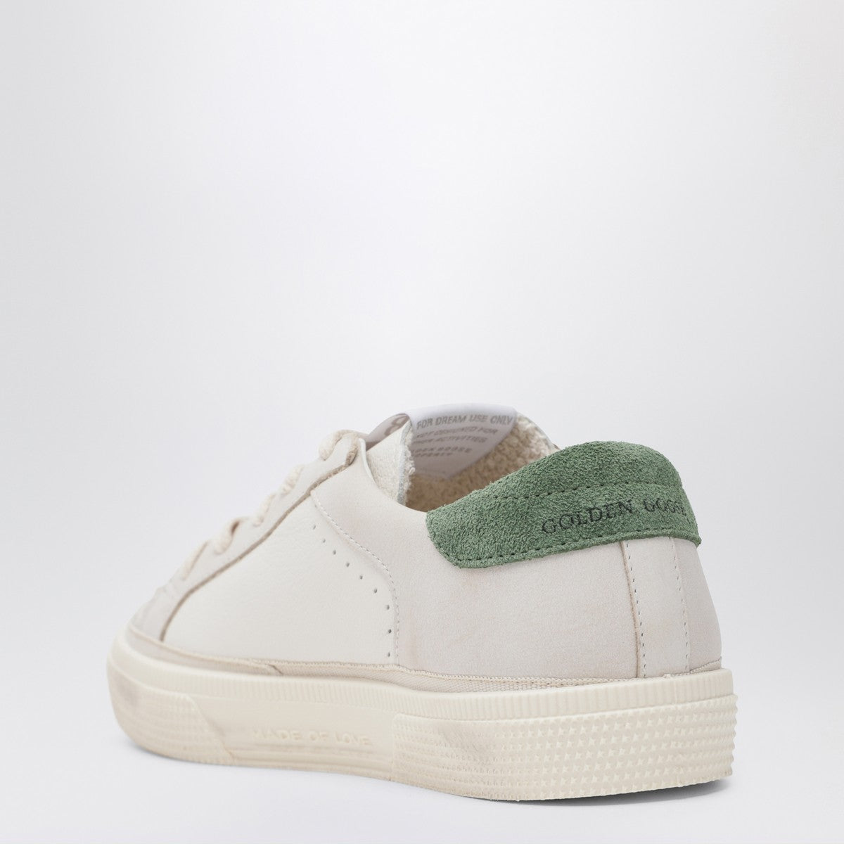 Golden Goose White/beige leather and green suede Super-Star sneakers Golden Goose