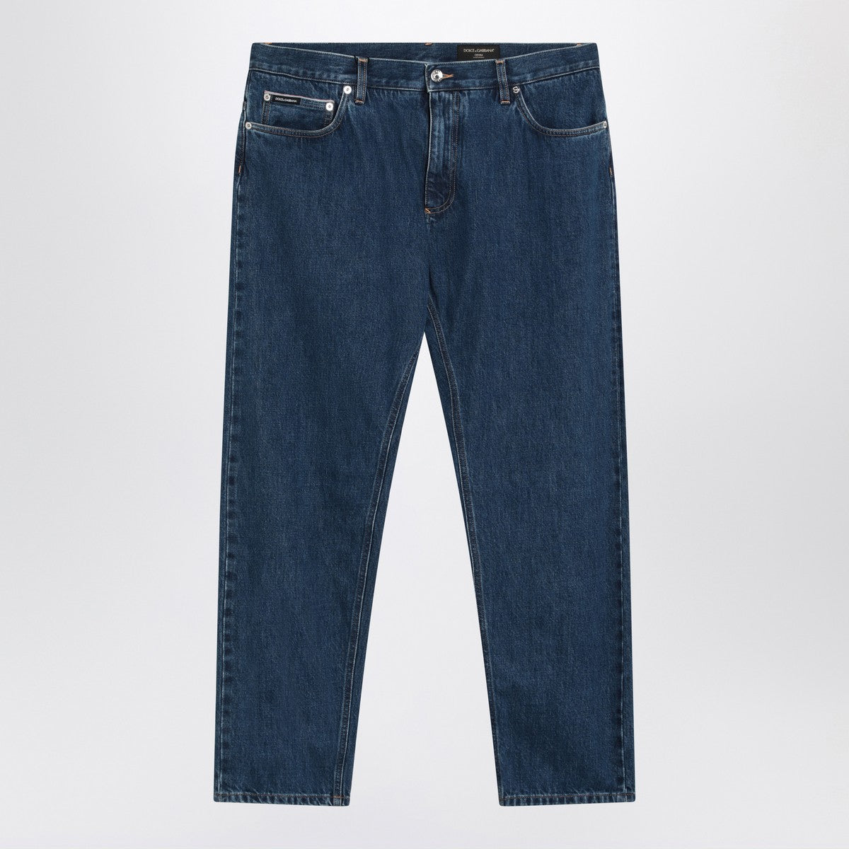 Dolce & Gabbana Dolce&Gabbana Blue denim jeans with logo tag Dolce & Gabbana