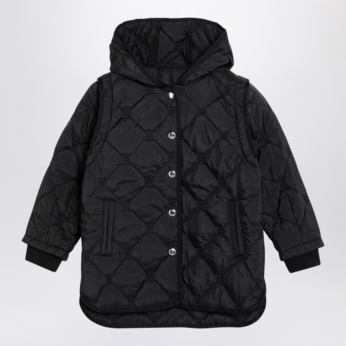 Givenchy Black quilted parka with removable sleeves Givenchy