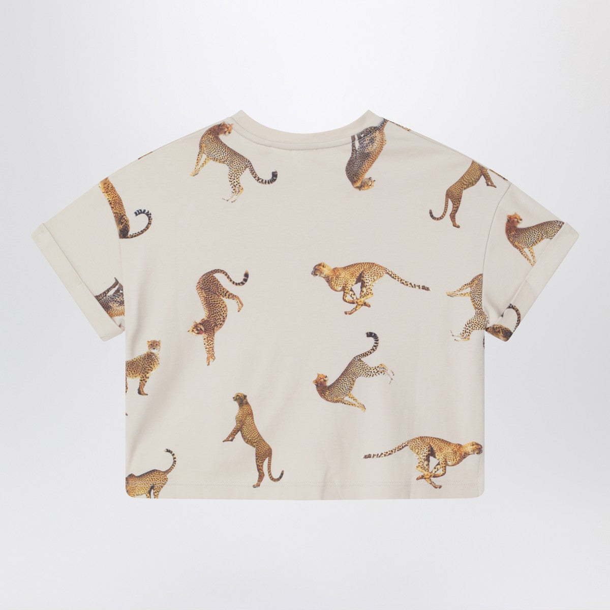 Givenchy Cream crop T-shirt with leopards