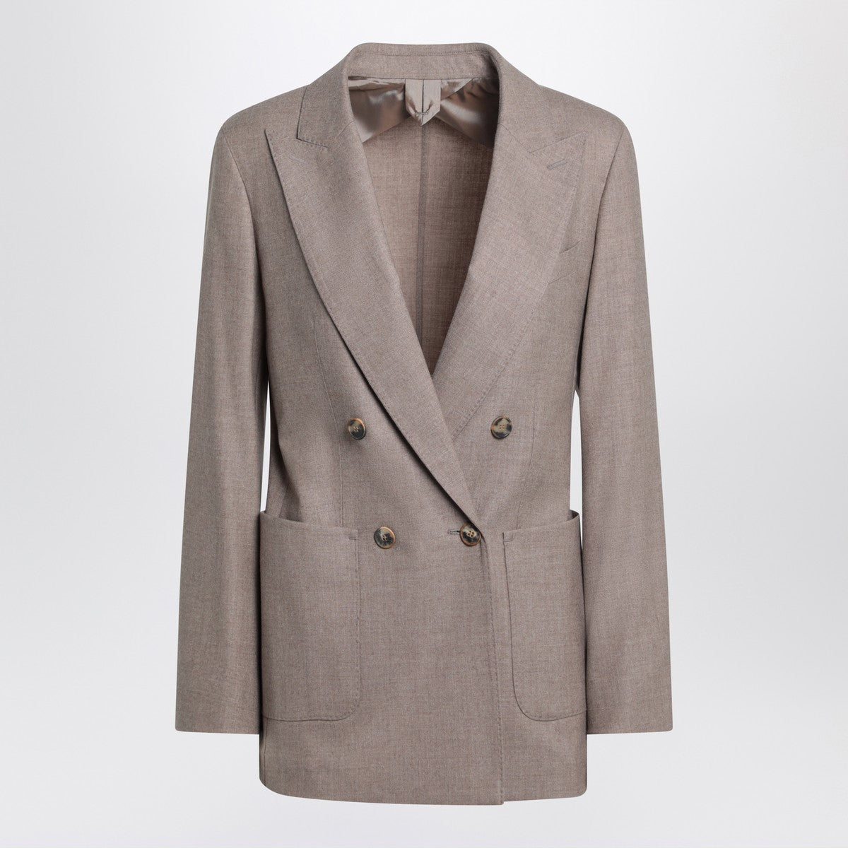 Max Mara Double-breasted cashmere jacket in dove color Max Mara
