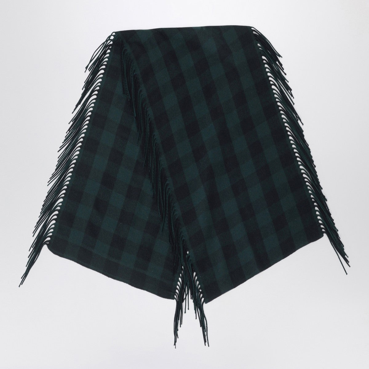 Destin British green check wool and cashmere shawl Destin