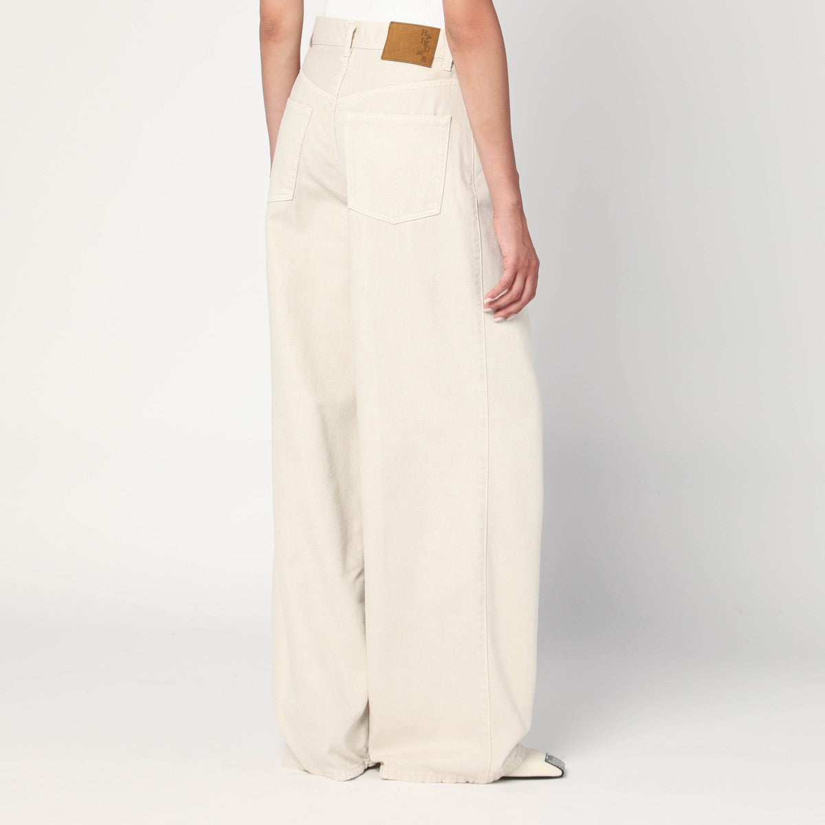 HAIKURE Wide ecru corduroy trousers Haikure