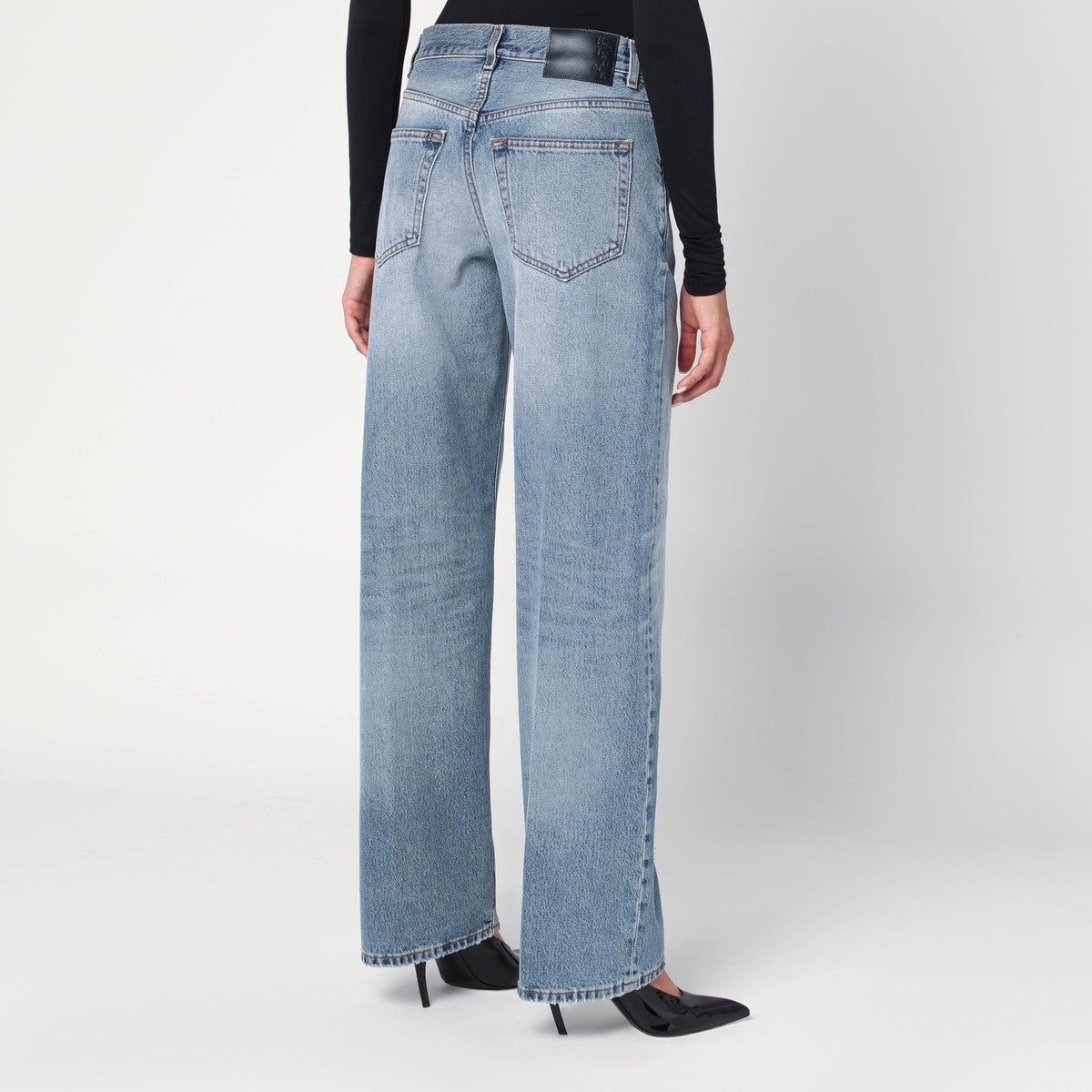 HAIKURE Wide blue washed effect jeans Haikure