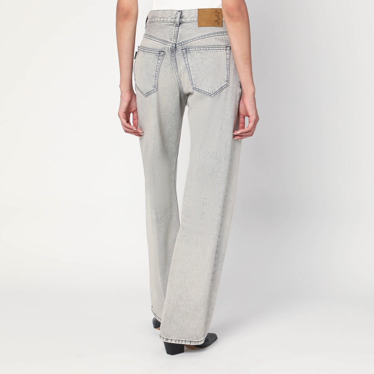 HAIKURE Wide pearl grey washed effect jeans Haikure