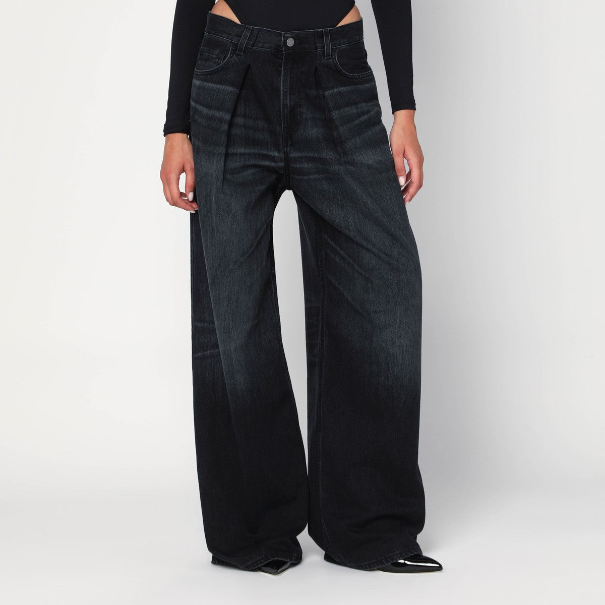 HAIKURE Wide Candy black denim jeans Haikure