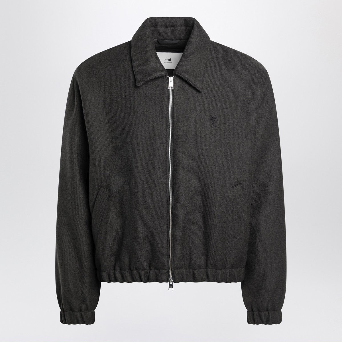 Ami Paris Grey wool Ami De Coeur bomber Ami Paris