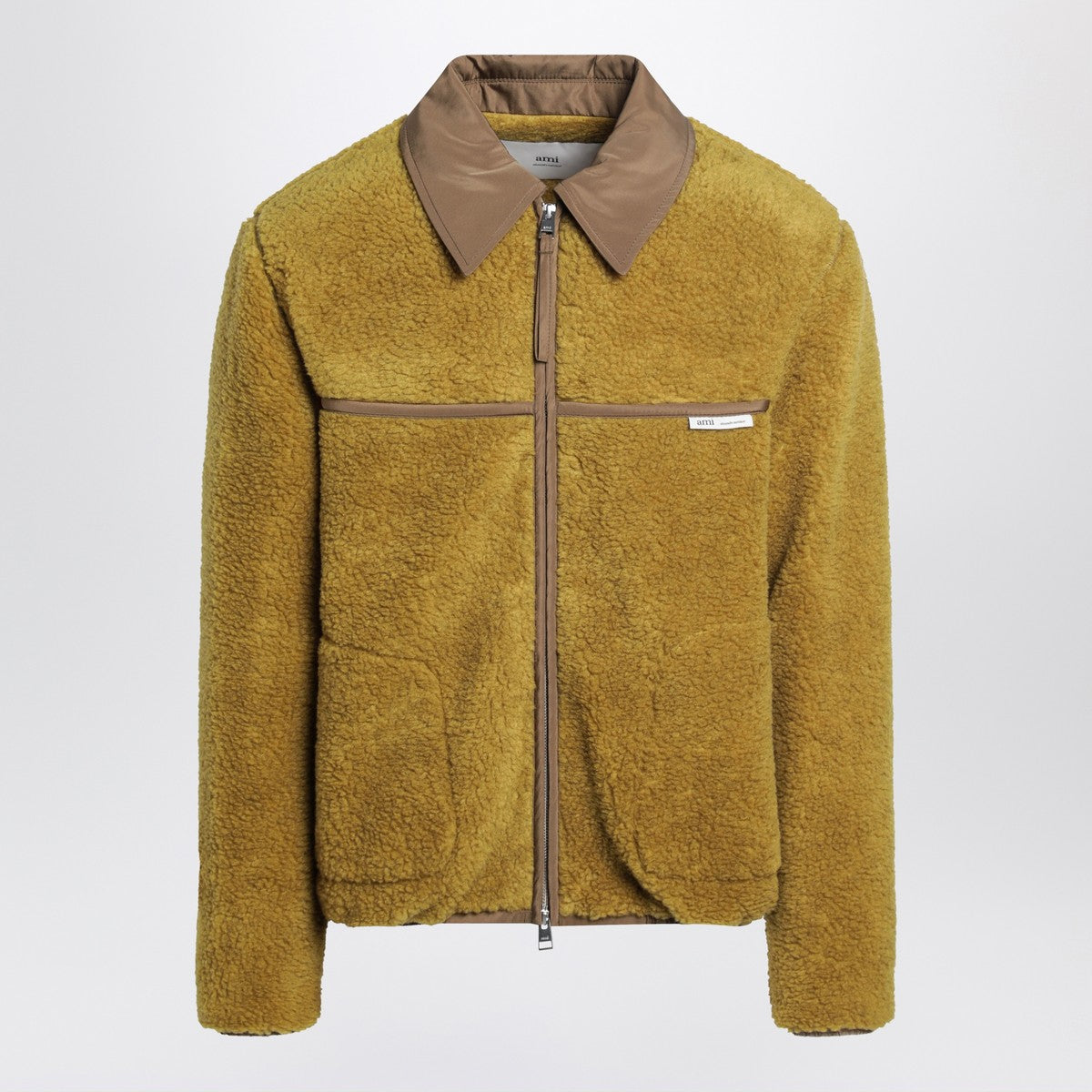 Ami Paris Acid green shearling bomber Ami Paris