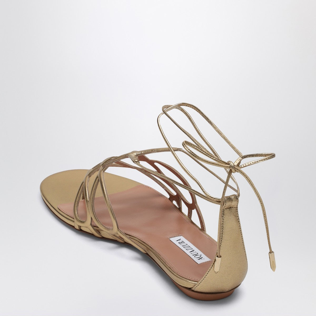 Aquazzura Low gold leather sandal Aquazzura
