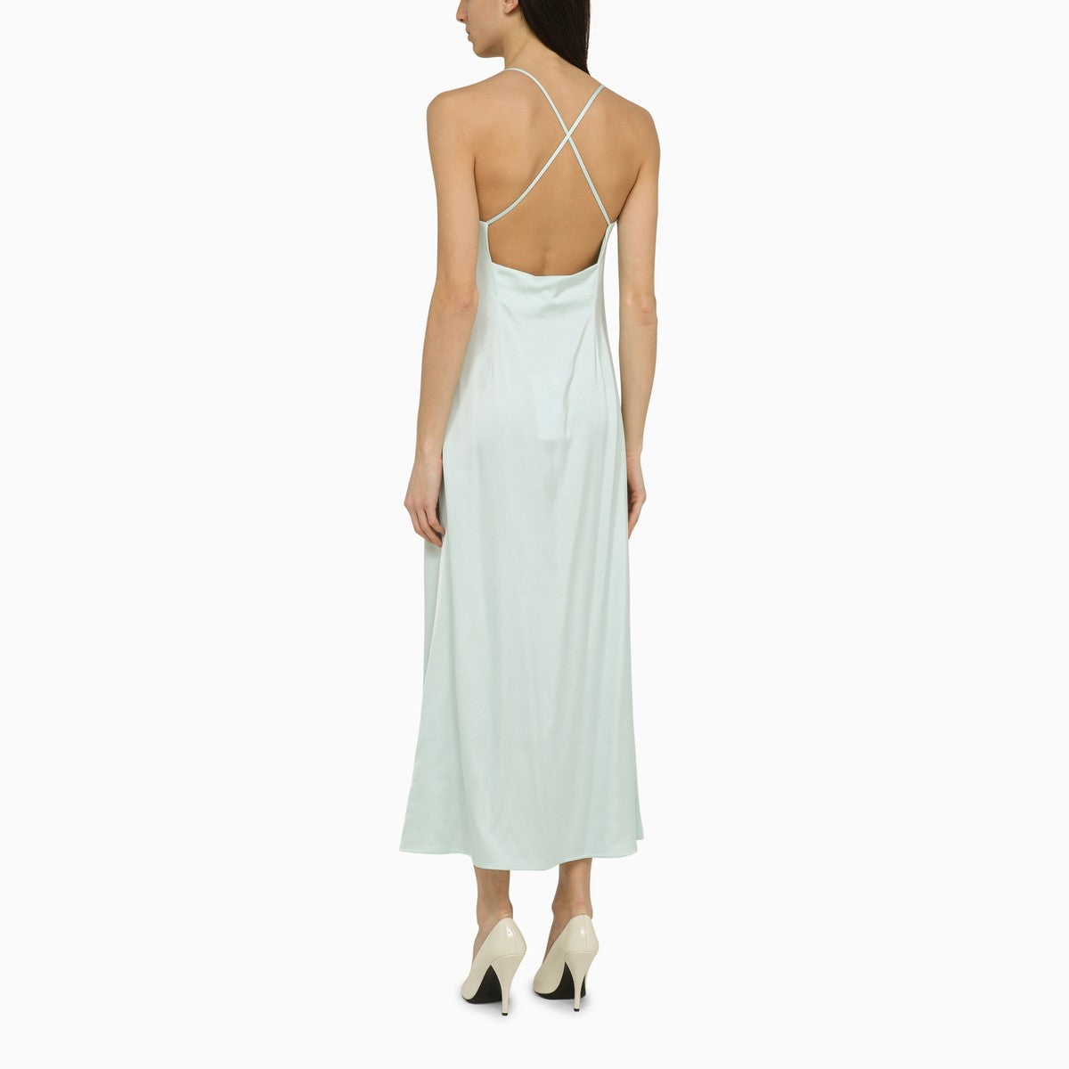 IVY OAK Noel light aqua satin dress