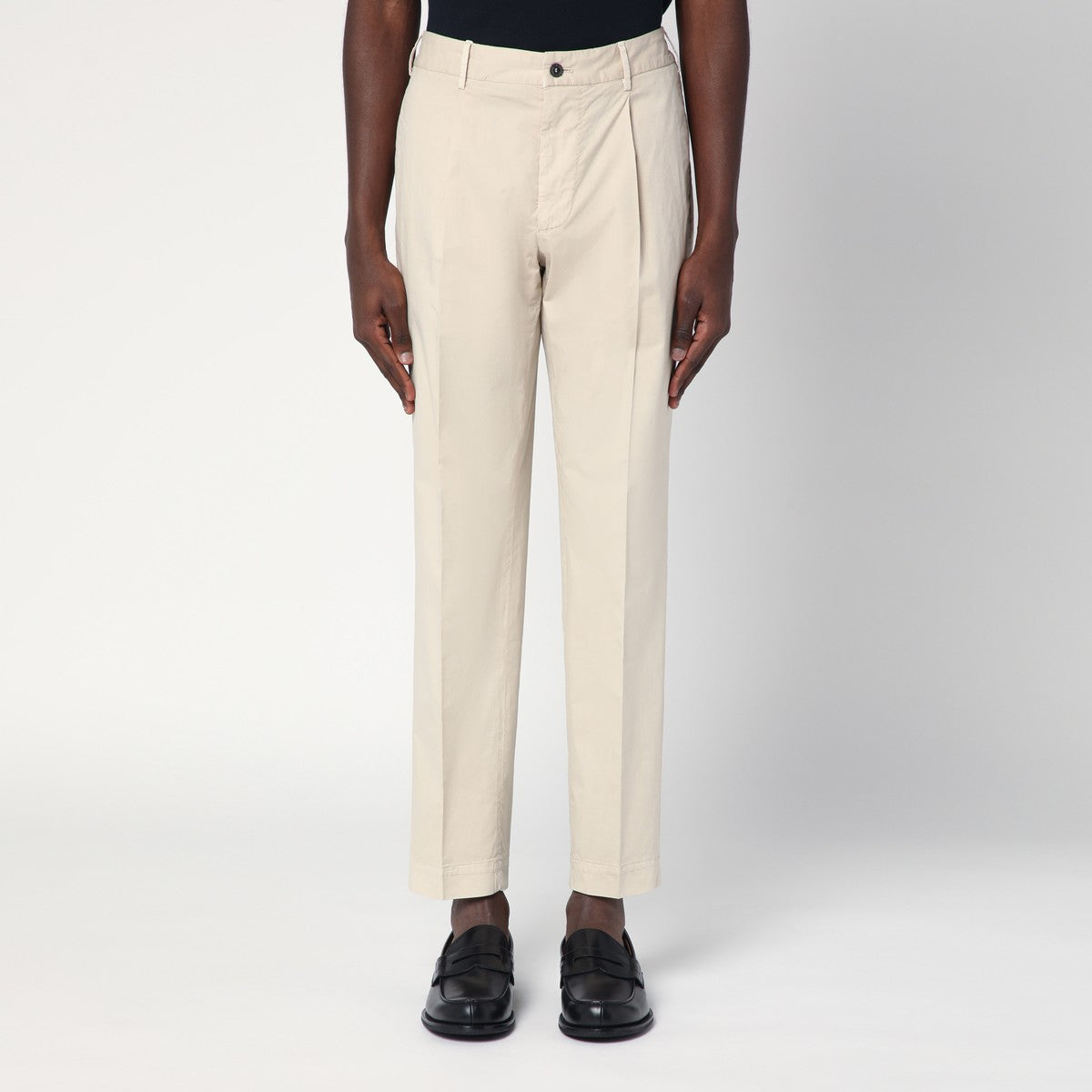 Santaniello Ivory cotton trousers Santaniello
