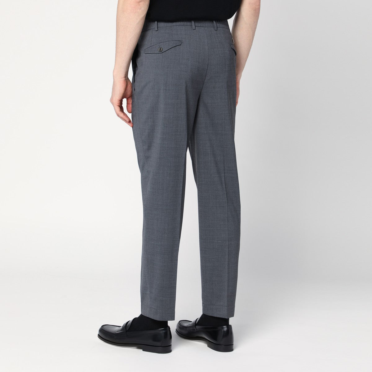 Santaniello Anthracite grey wool blend trousers Santaniello