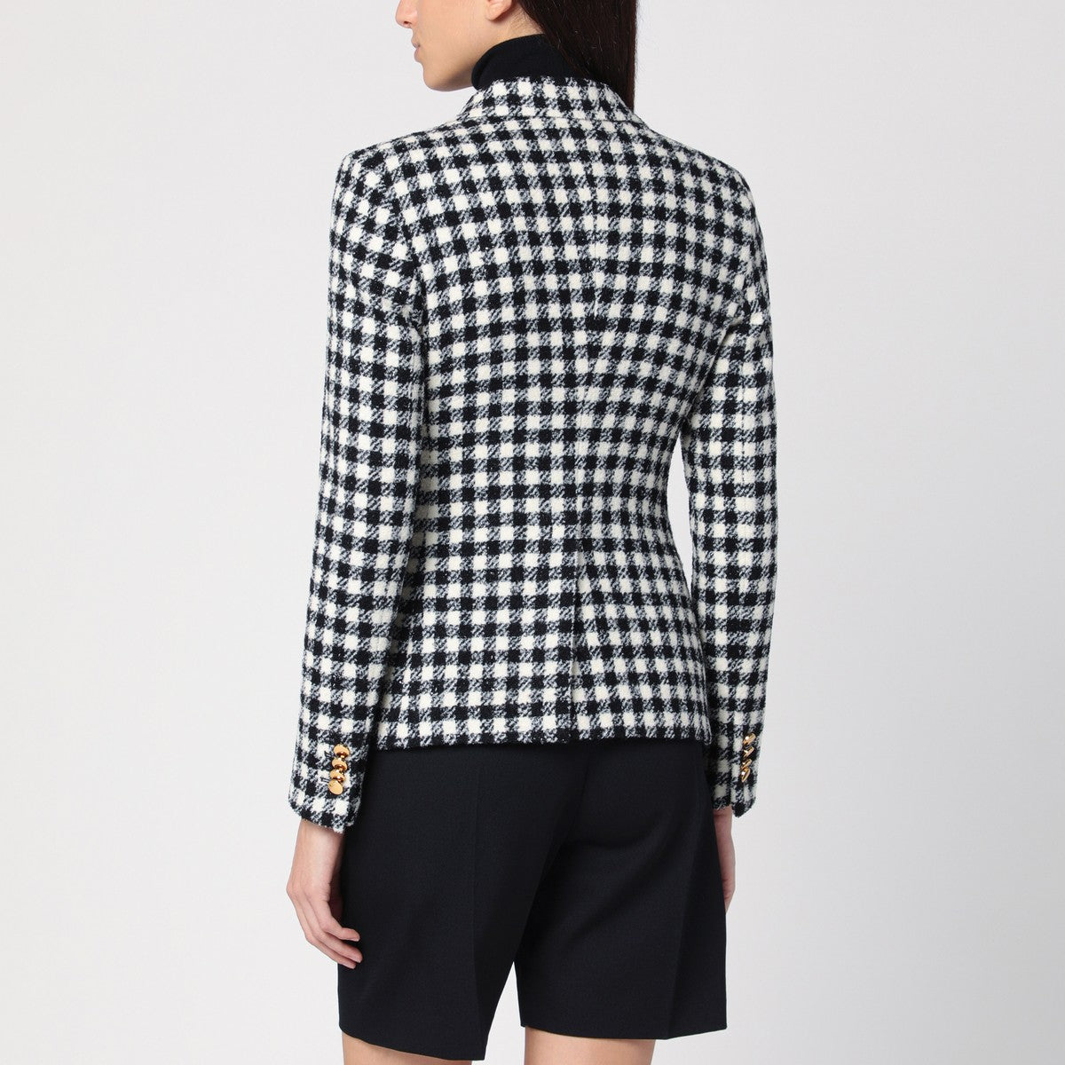 Tagliatore Black/white double-breasted checked jacket Tagliatore