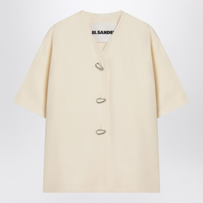 Jil Sander Ivory silk blend shirt jacket Jil Sander