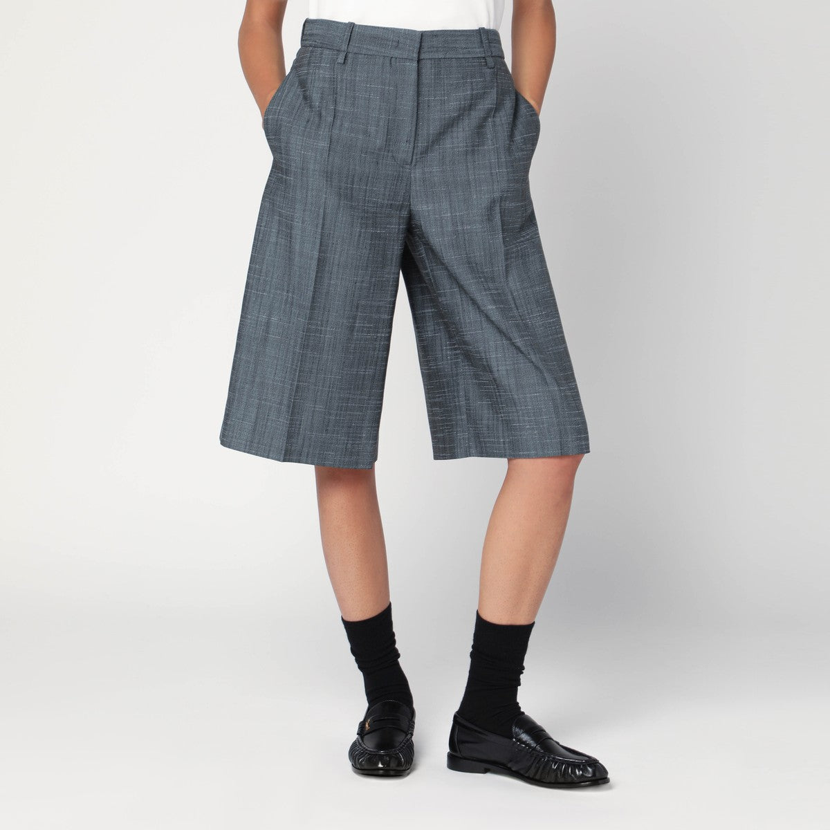 Jil Sander Bermuda in lana dark sky Jil Sander