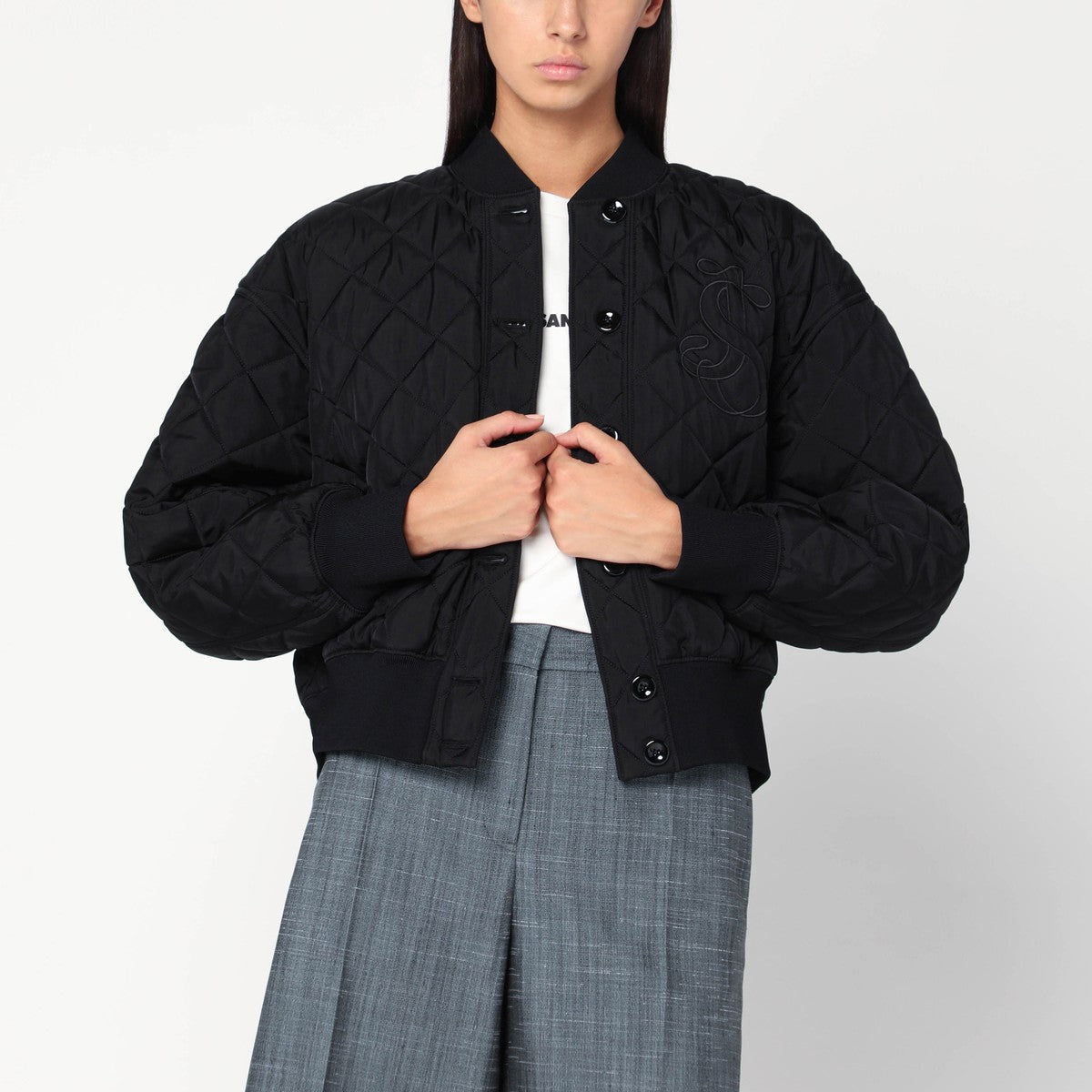 Jil Sander Quilted black bomber Jil Sander