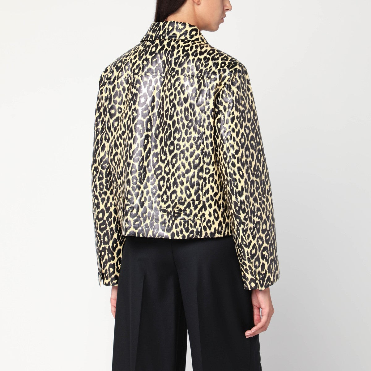 Jil Sander Leopard print jacket in coated fabric Jil Sander