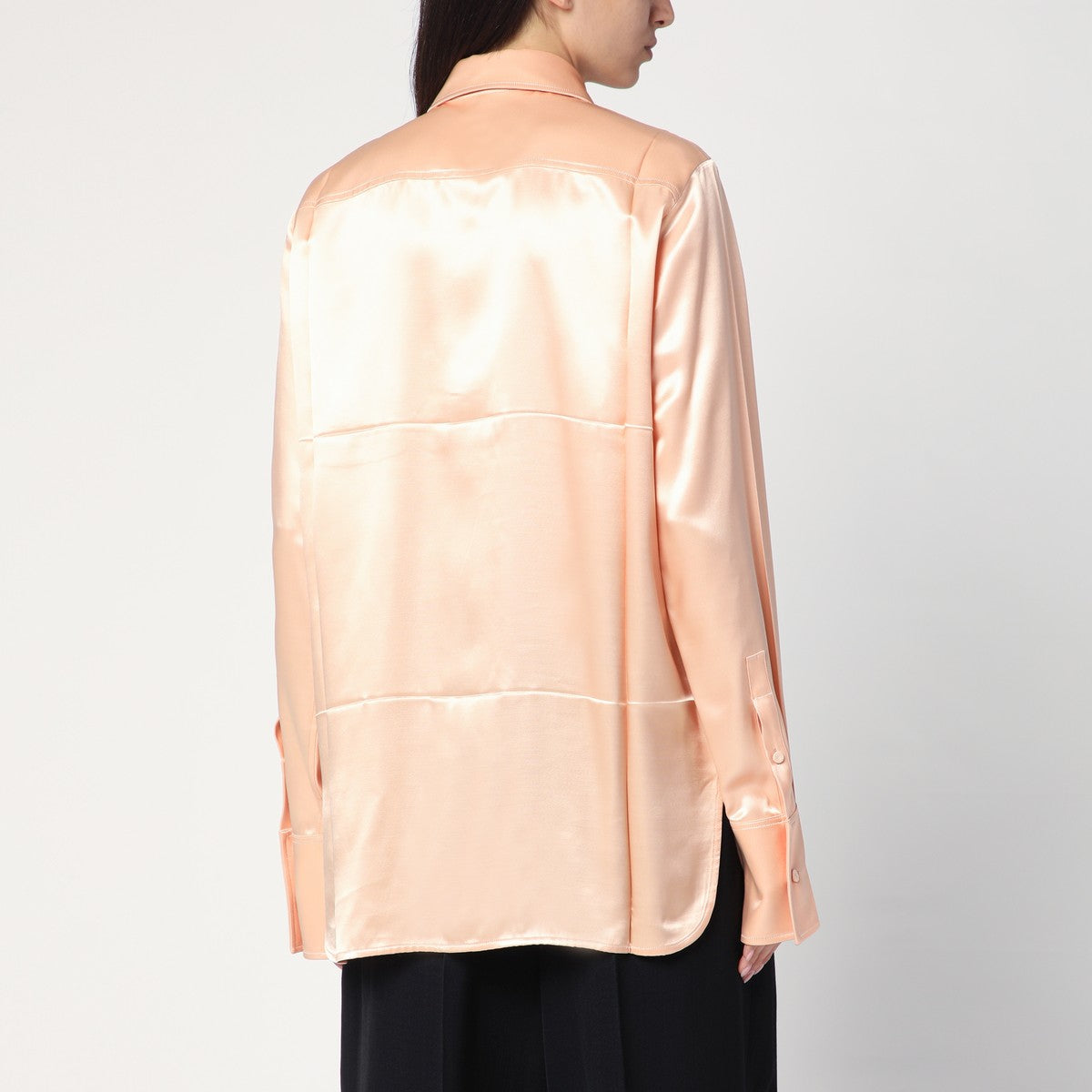 Jil Sander Shirt with pink tie in shiny viscose blend Jil Sander