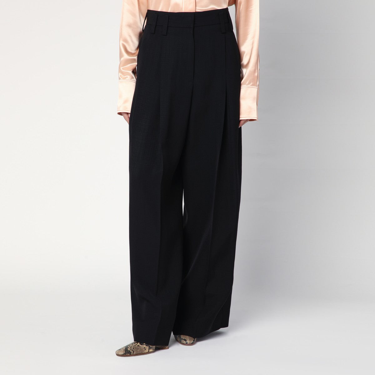 Jil Sander Wide black pants in silk blend Jil Sander