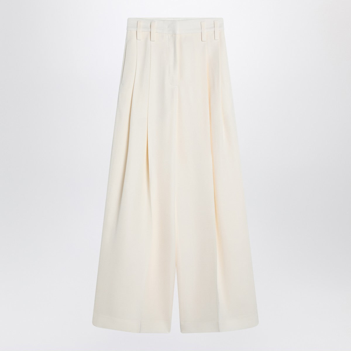 Jil Sander Wide cream trousers in silk blend Jil Sander