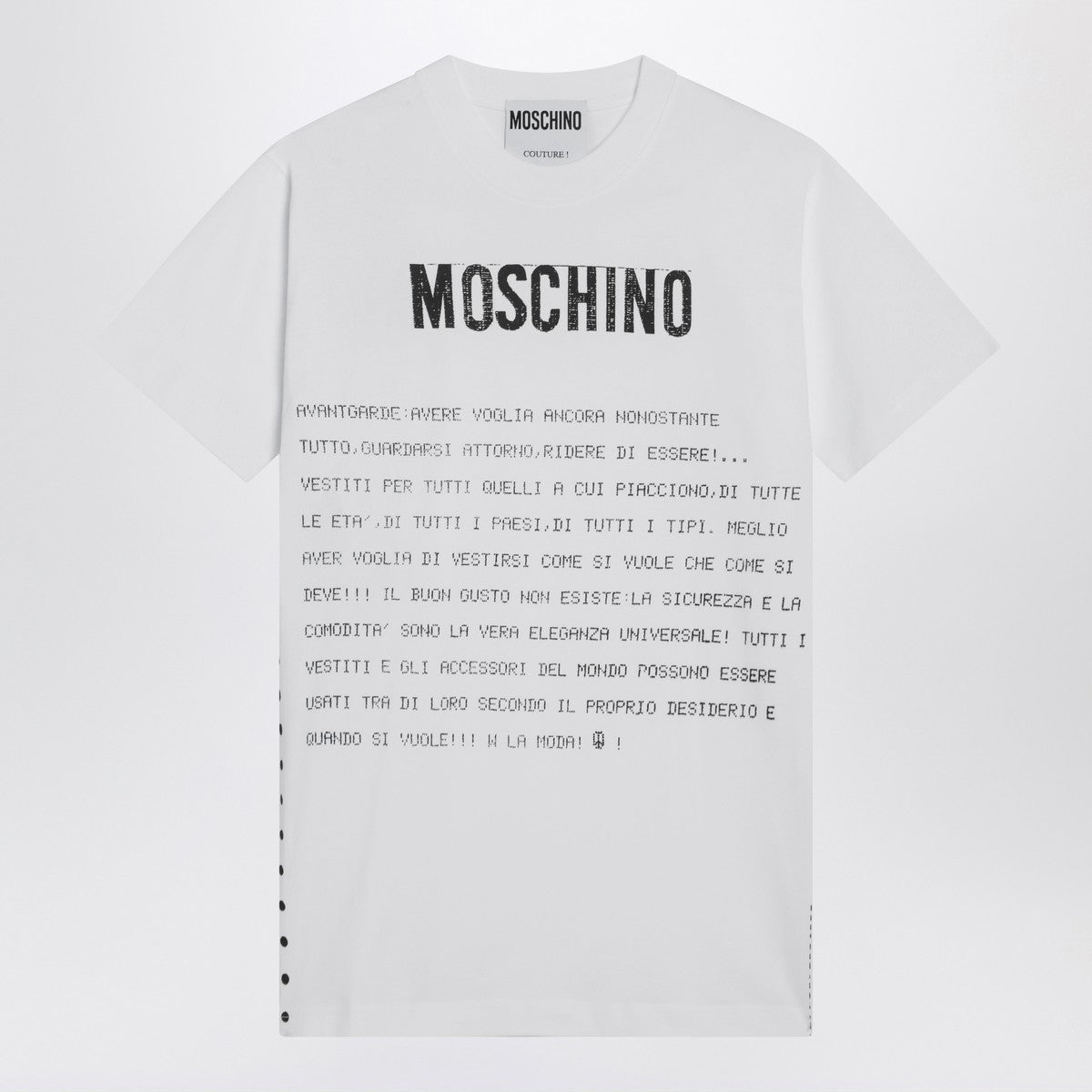 Moschino White cotton T-shirt with logo Moschino