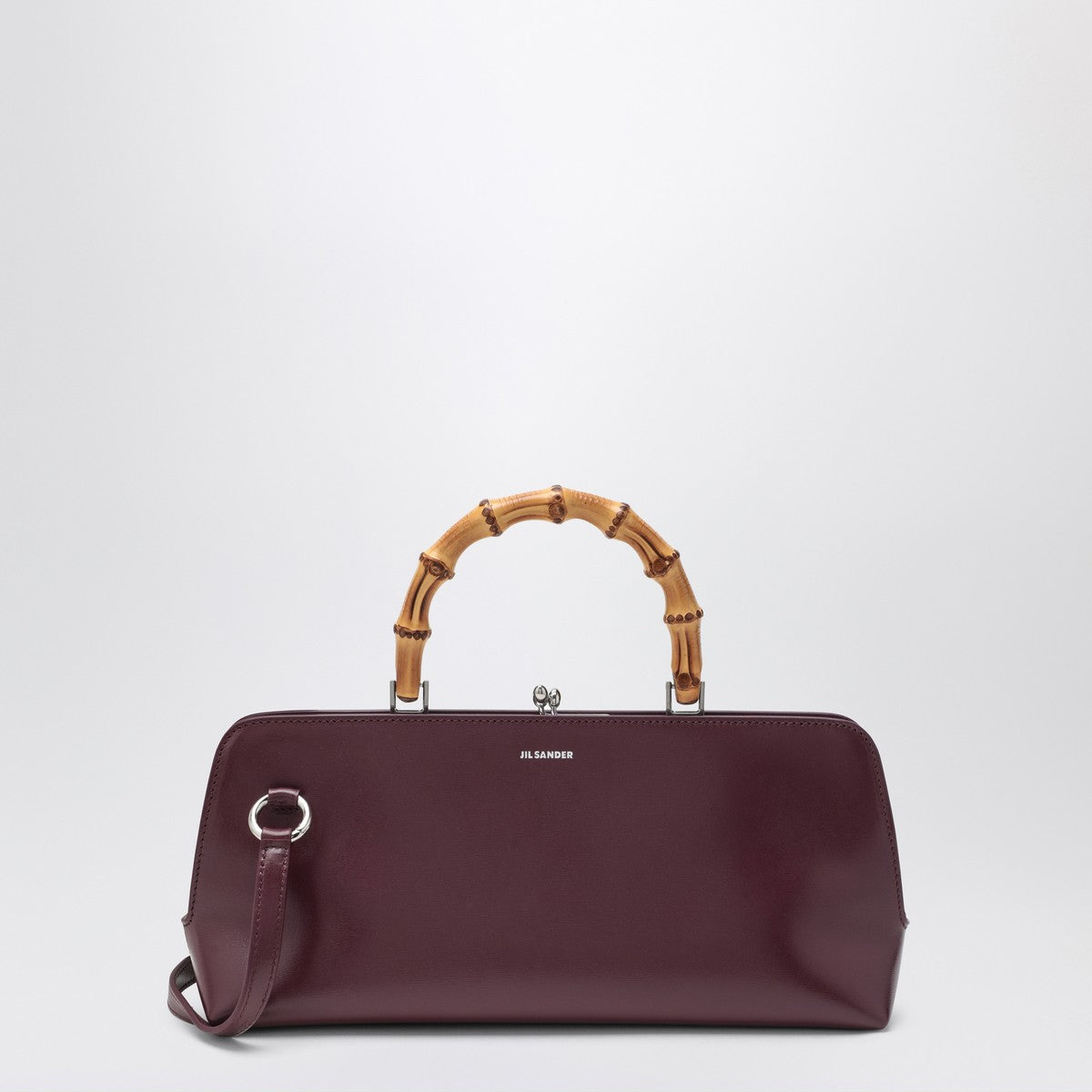 Jil Sander Small Goji Bamboo bag in burgundy Jil Sander
