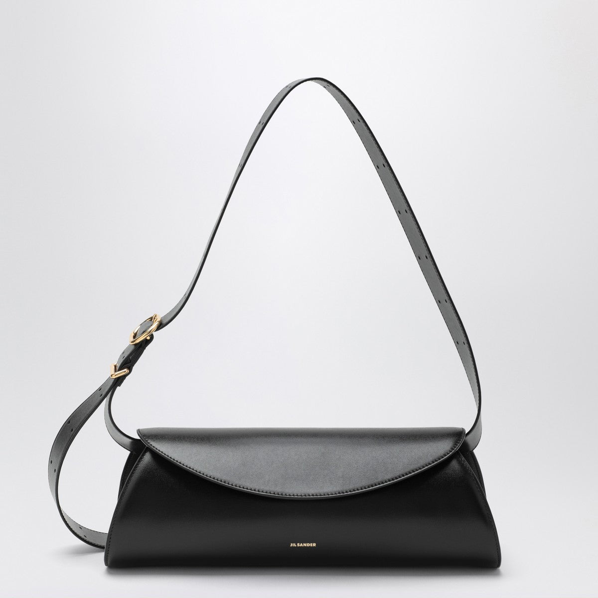 Jil Sander Large Cannolo shoulder bag in black Jil Sander
