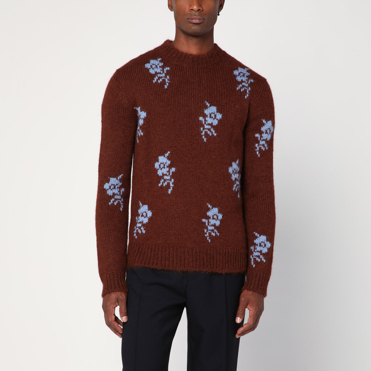 Jil Sander Brick-coloured alpaca sweater with embroidery Jil Sander