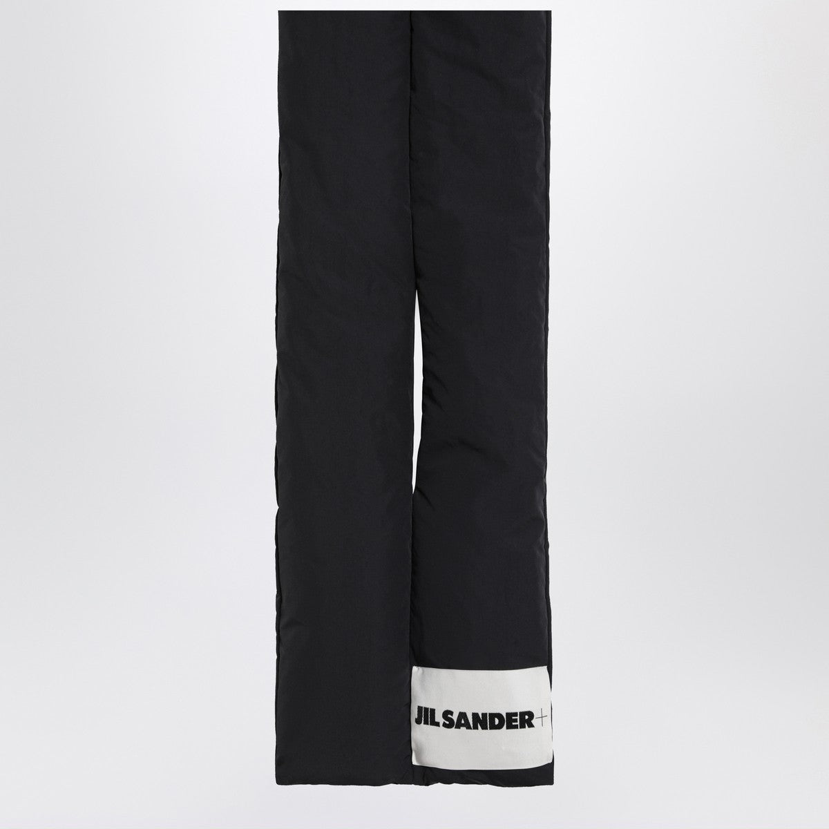 Jil Sander Black padded scarf with logo Jil Sander
