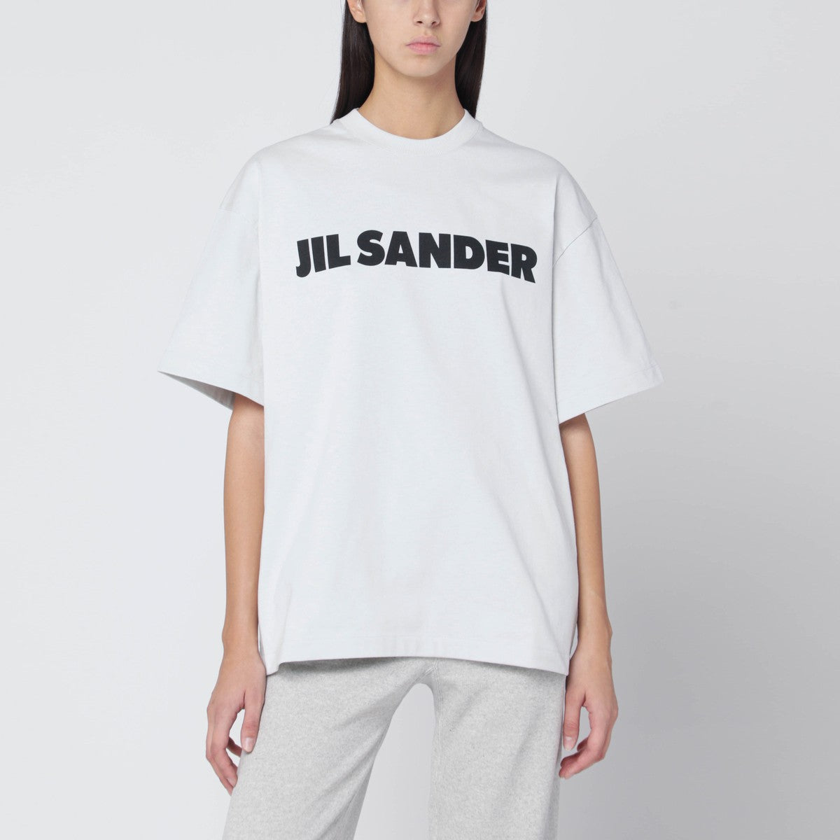 Jil Sander Light grey oversized T-shirt with logo print Jil Sander