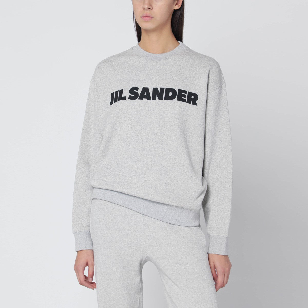 Jil Sander Light grey sweatshirt with logo print Jil Sander