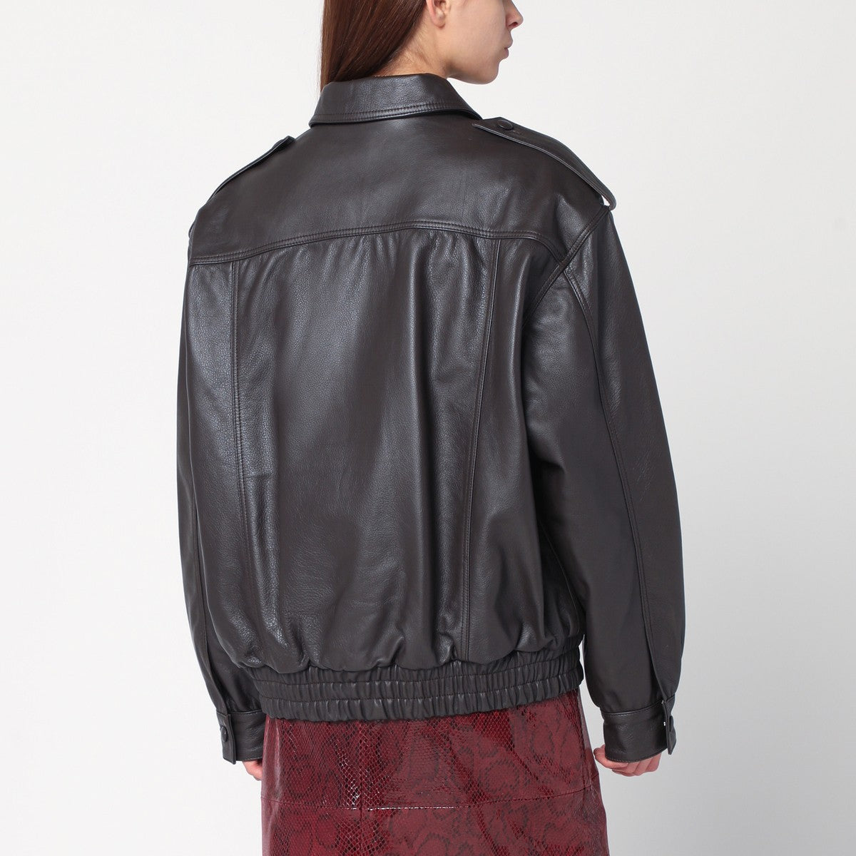 Blazé Milano Ebony leather bomber jacket Blazé Milano