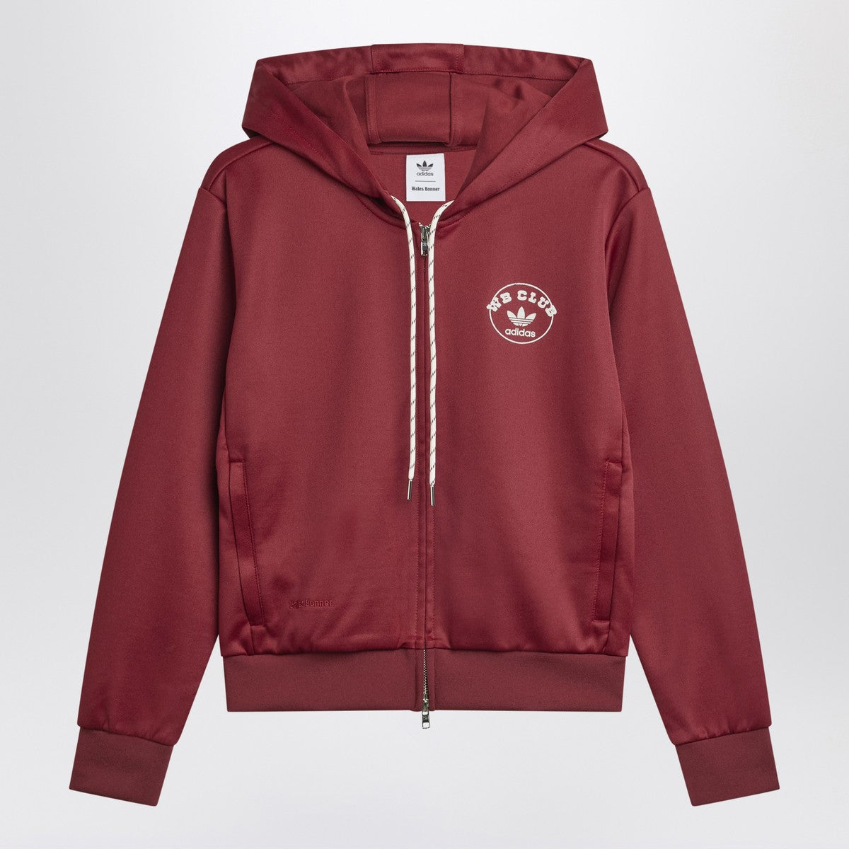 adidas by Wales Bonner Bordeaux hooded sweatshirt in cotton blend adidas by Wales Bonner