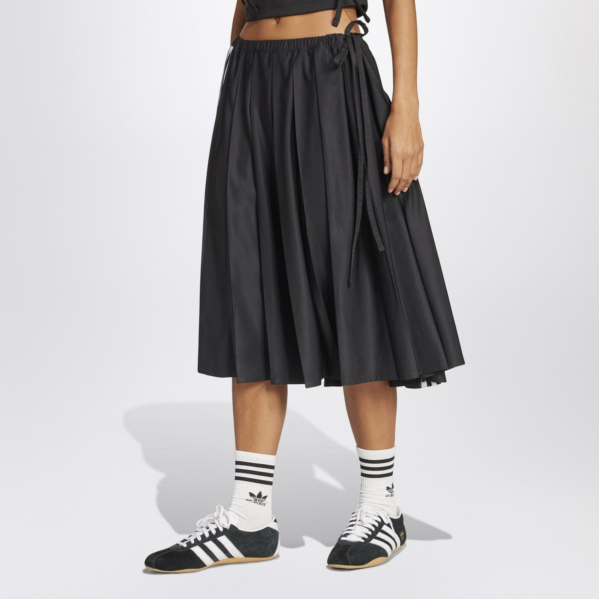 adidas Originals Midi pleated skirt black adidas Originals