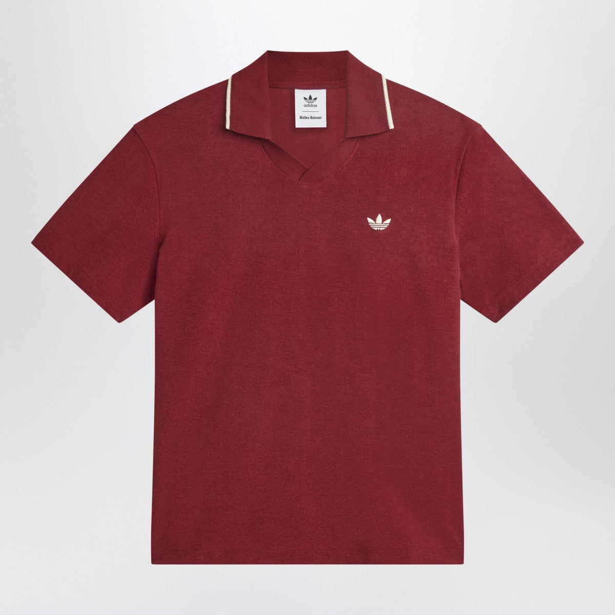 adidas by Wales Bonner Bordeaux polo shirt in cotton blend adidas by Wales Bonner