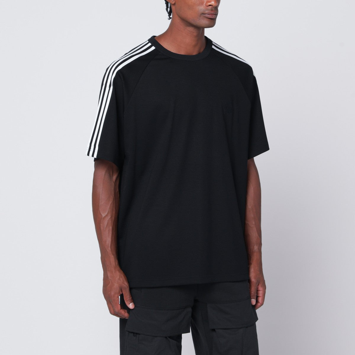 adidas Y-3 Black T-shirt in wool and nylon blend adidas Y-3