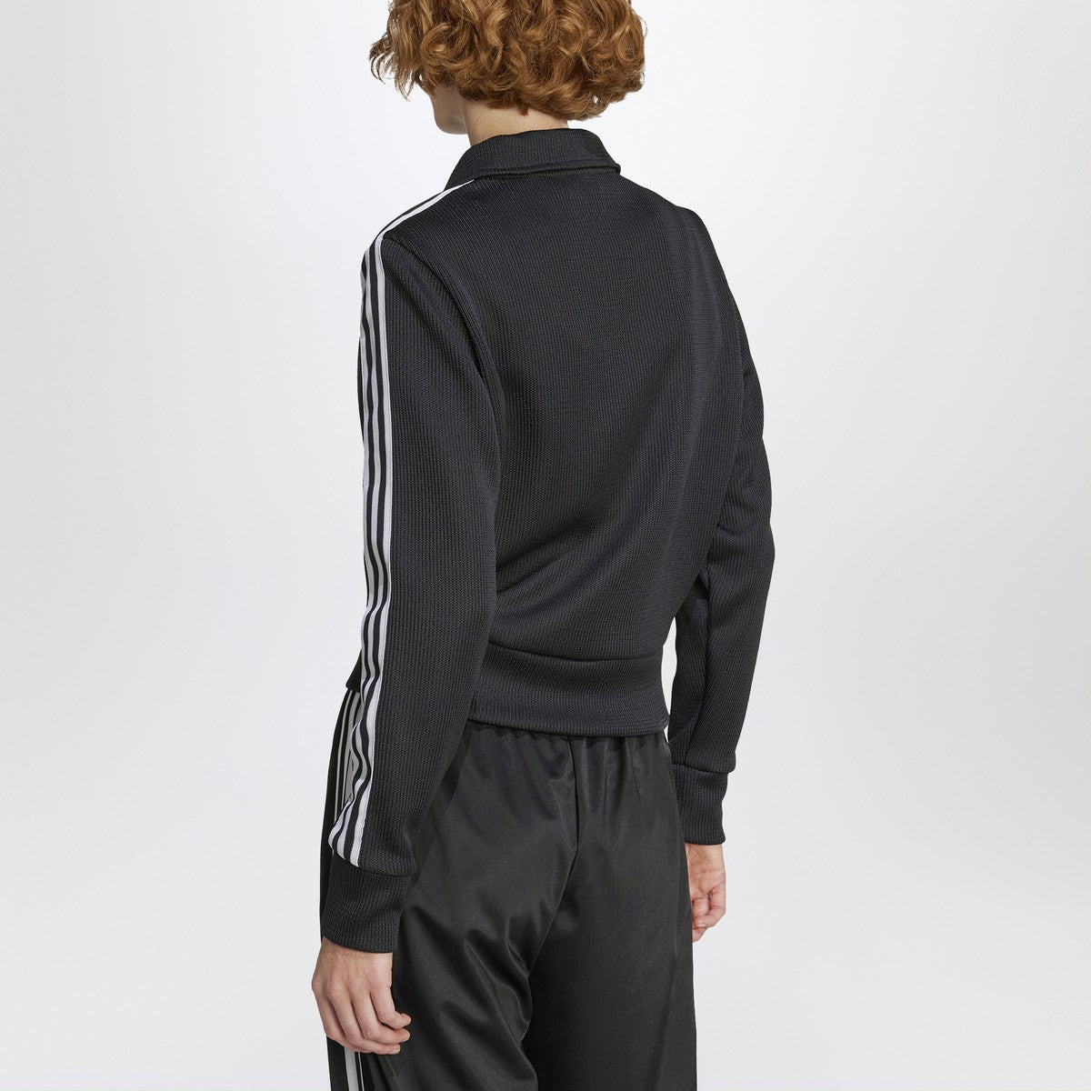 adidas Originals Black zip-up sweatshirt with white stripes adidas Originals