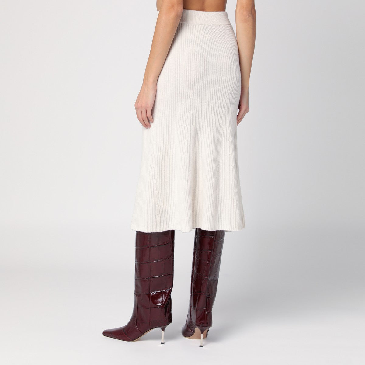Calvin Klein White wool ribbed skirt Calvin Klein