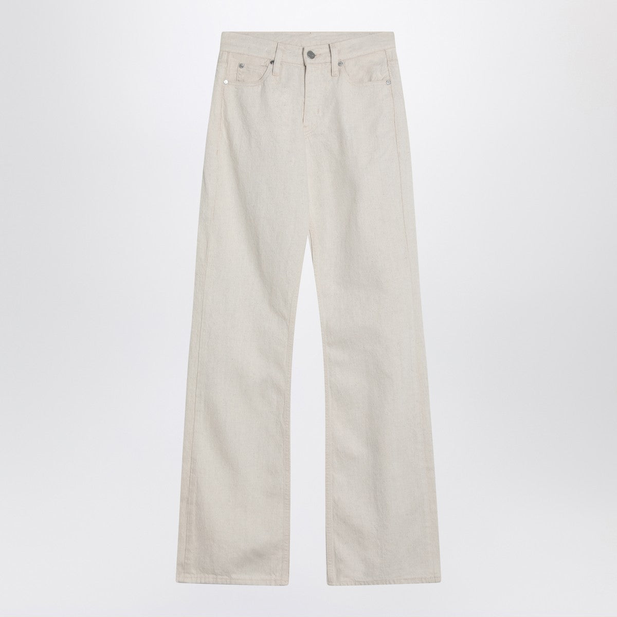 Calvin Klein Relaxed Flared beige jeans in linen blend Calvin Klein