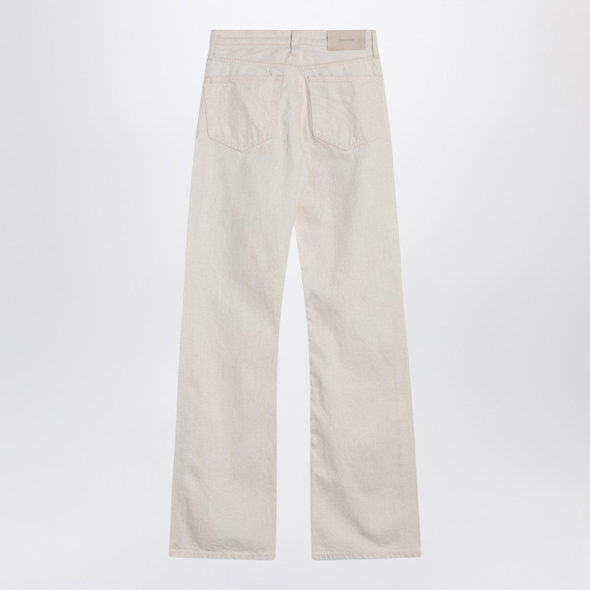 Calvin Klein Relaxed Flared beige jeans in linen blend Calvin Klein