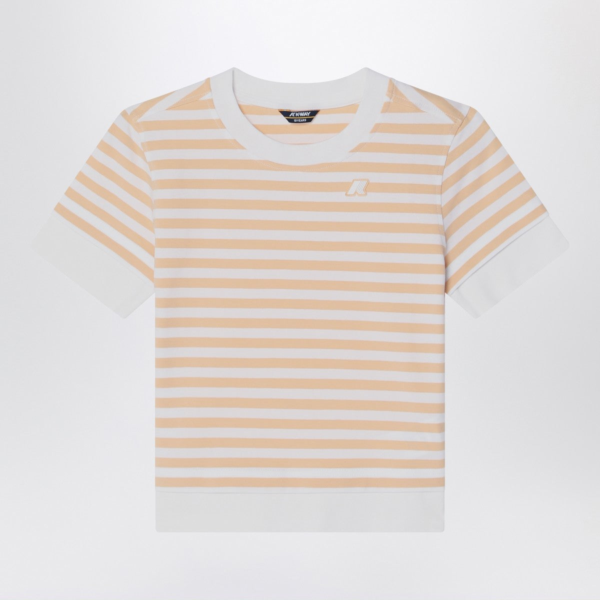 K-Way Emel T-shirt white/beige striped K-Way