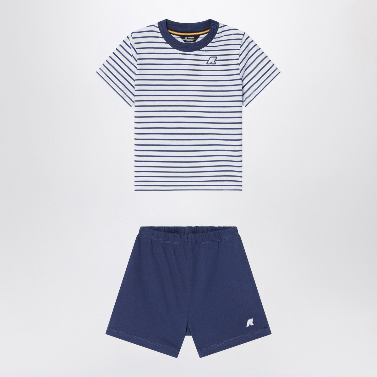 K-Way Two-piece blue striped cotton outfit K-Way