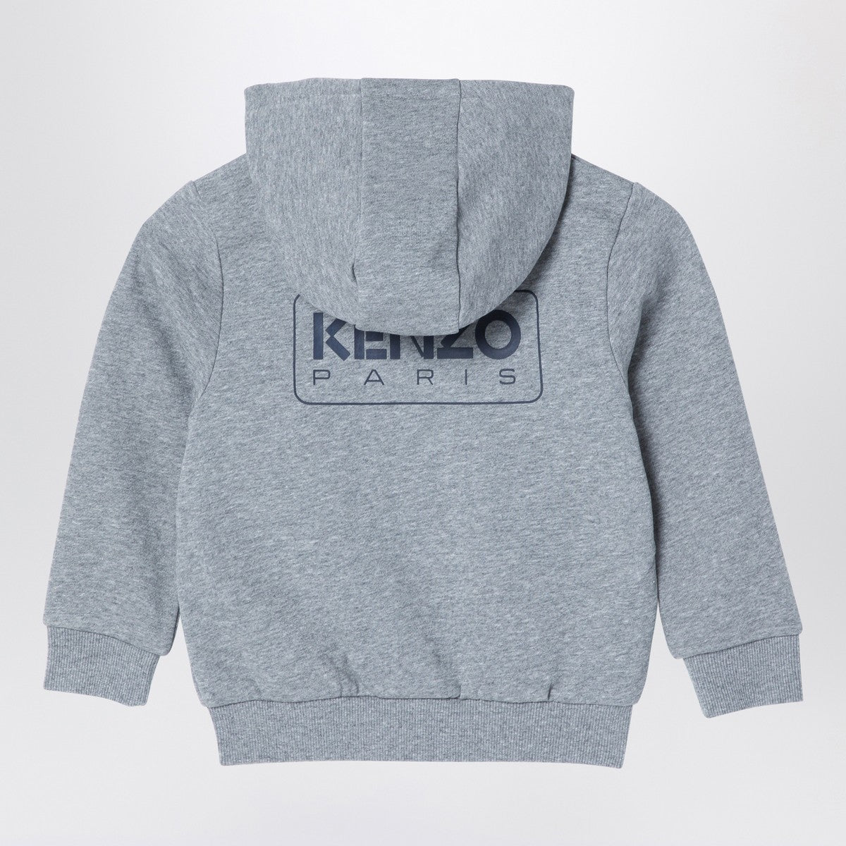 KENZO Grey cotton blend zip sweatshirt with logo Kenzo