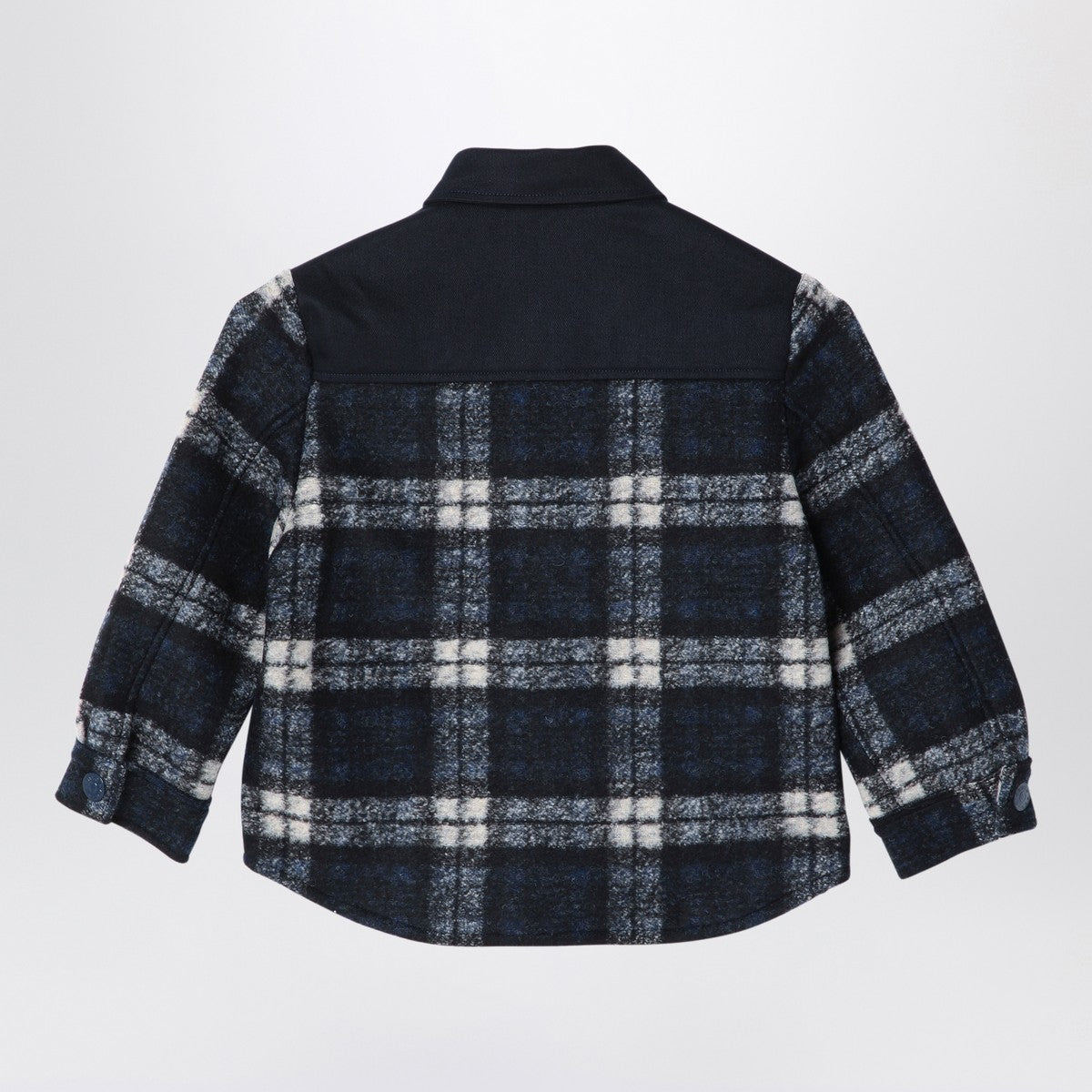 KENZO Navy blue chequered shirt in wool blend Kenzo