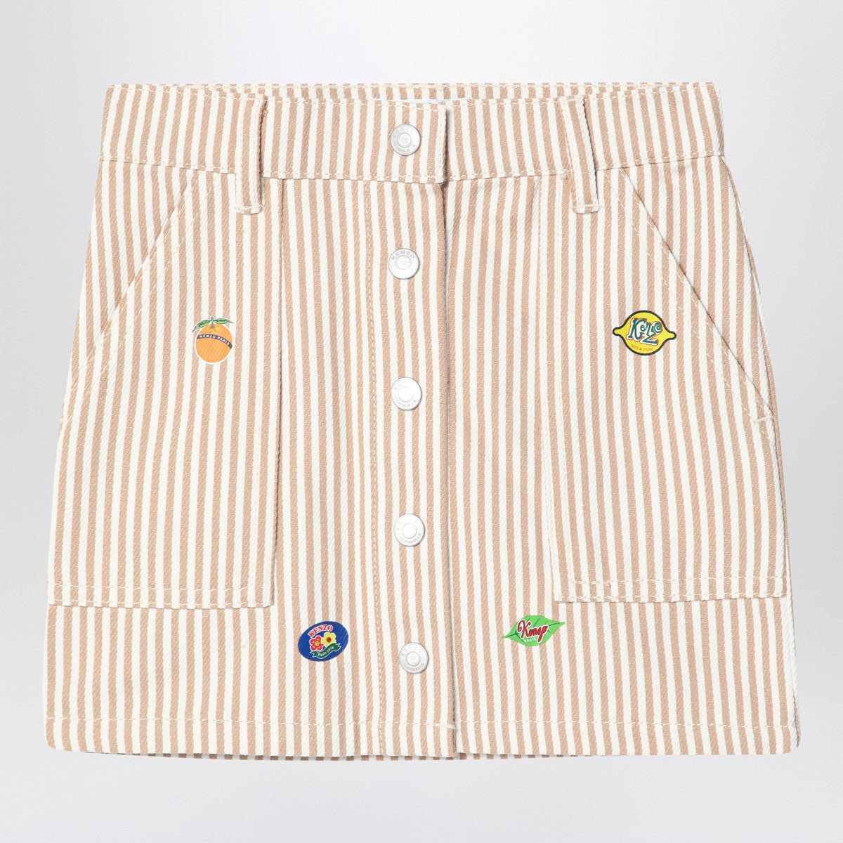 KENZO White/sand striped mini skirt Kenzo