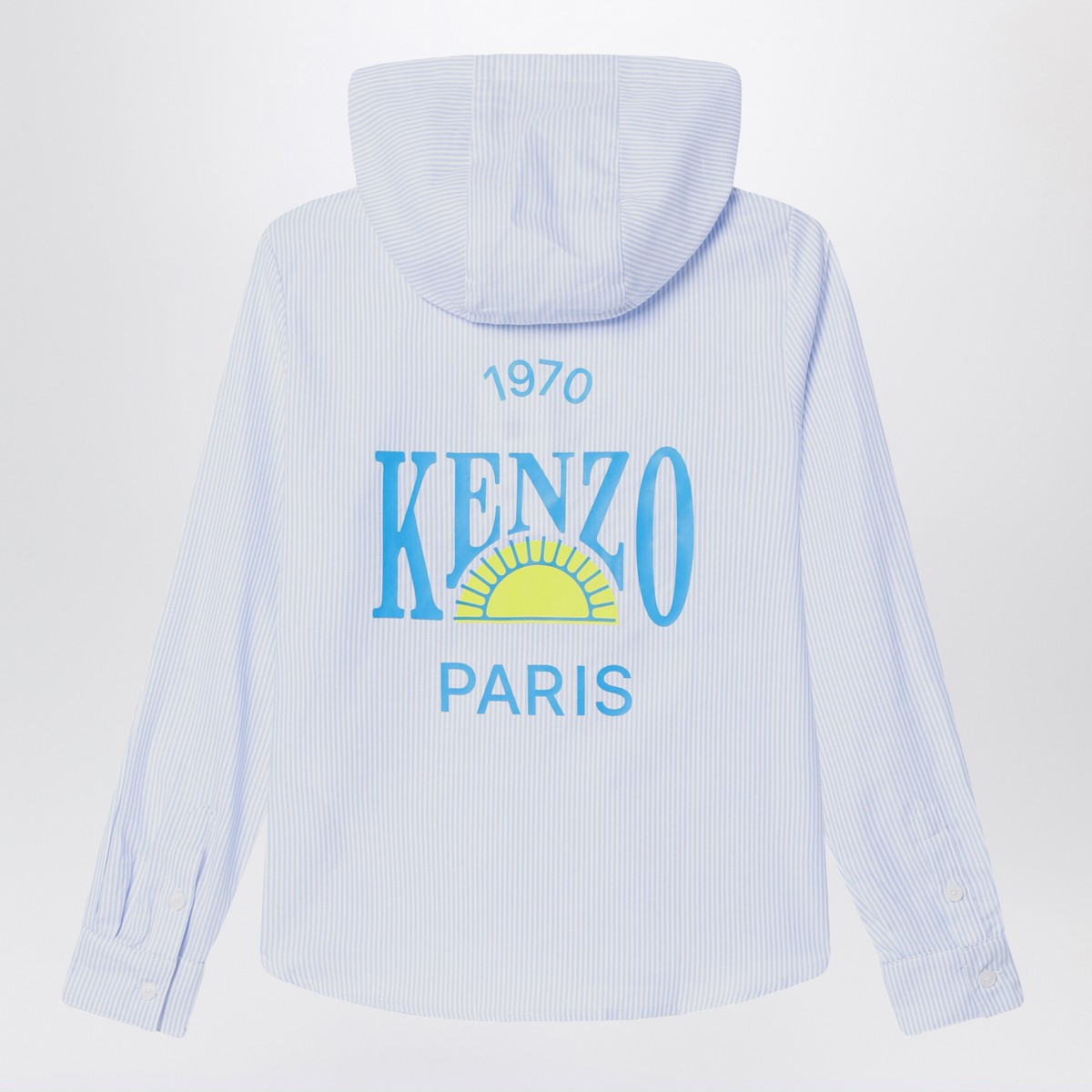 KENZO Hooded striped shirt in cotton Kenzo