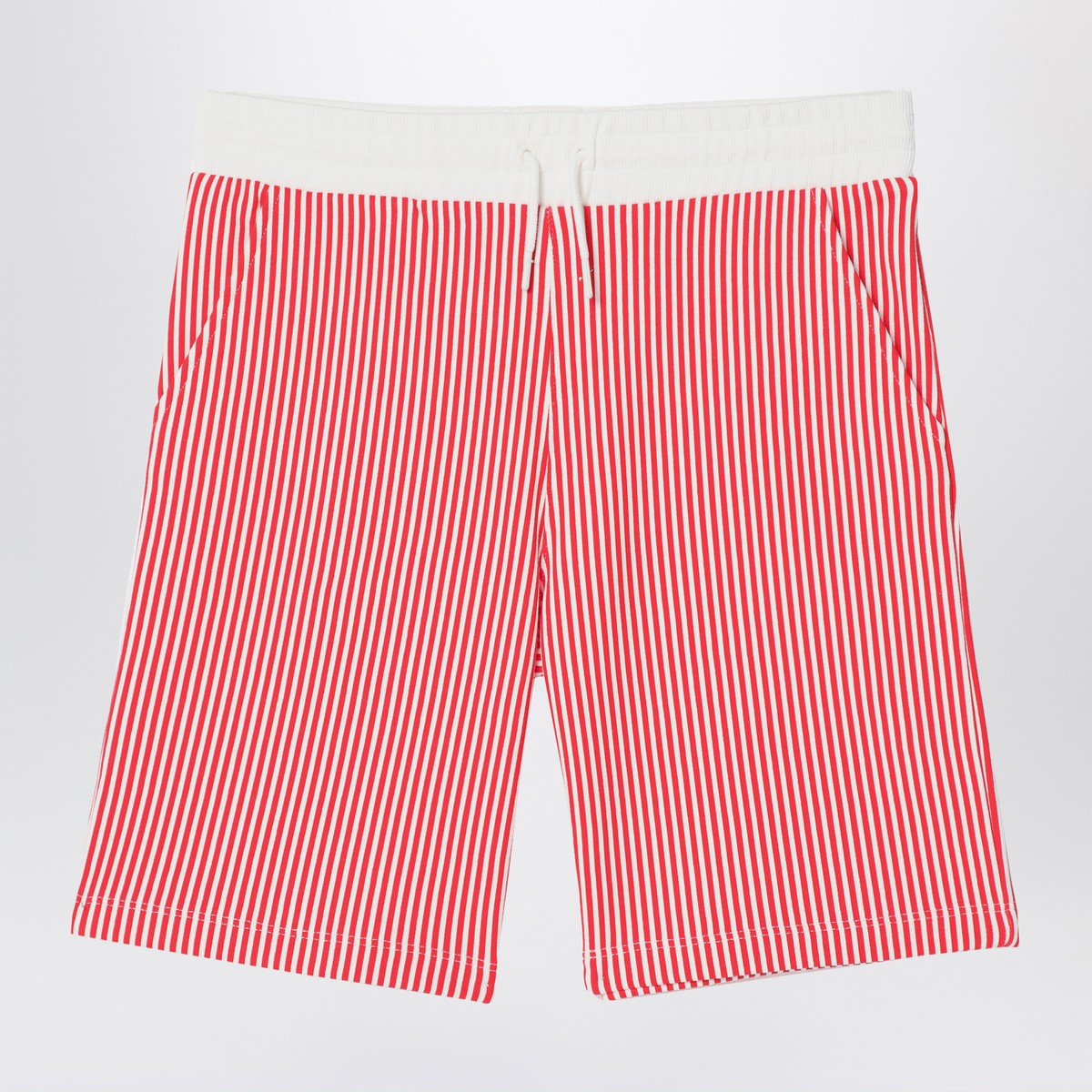 KENZO Red/white striped Bermuda shorts in cotton Kenzo