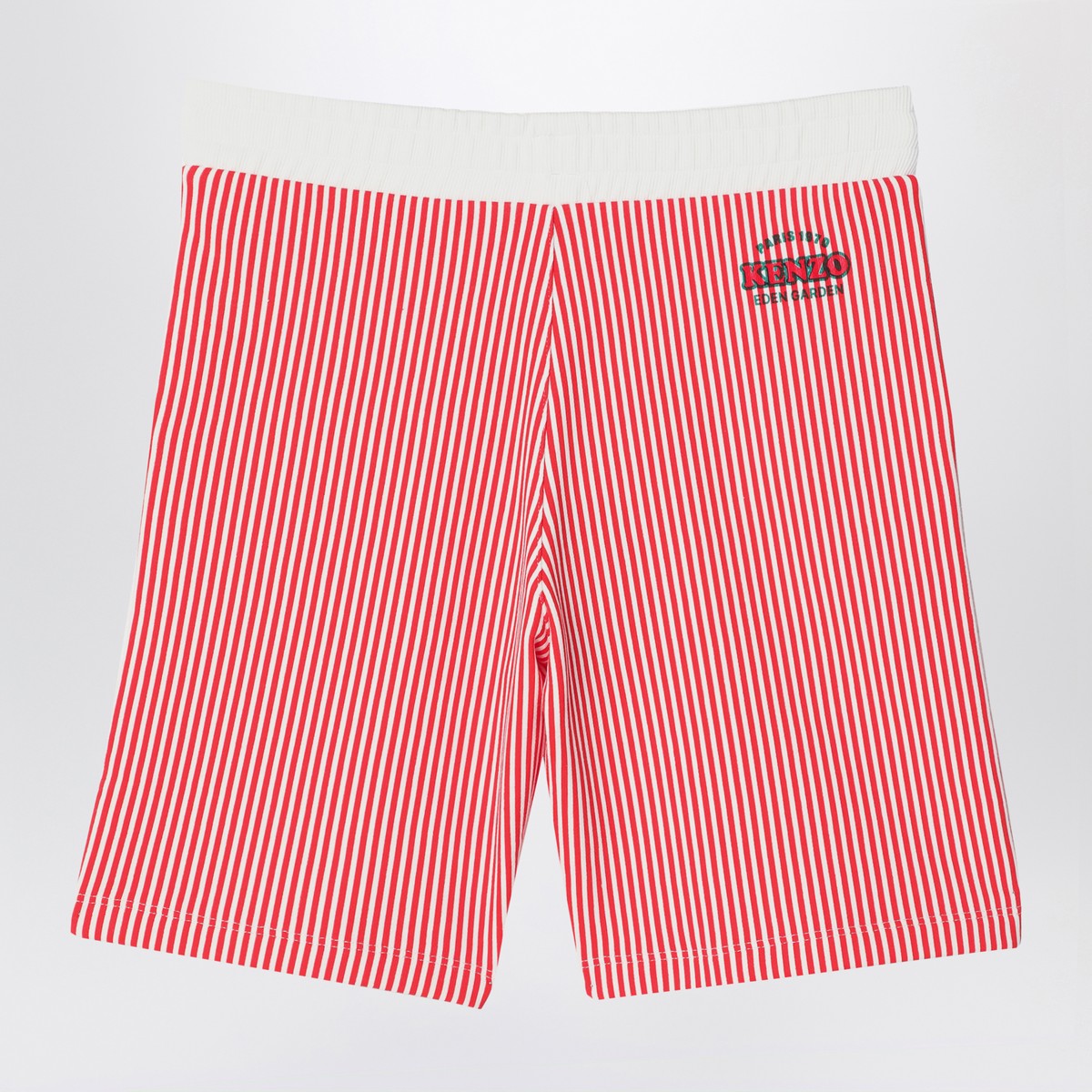 KENZO Red/white striped Bermuda shorts in cotton Kenzo