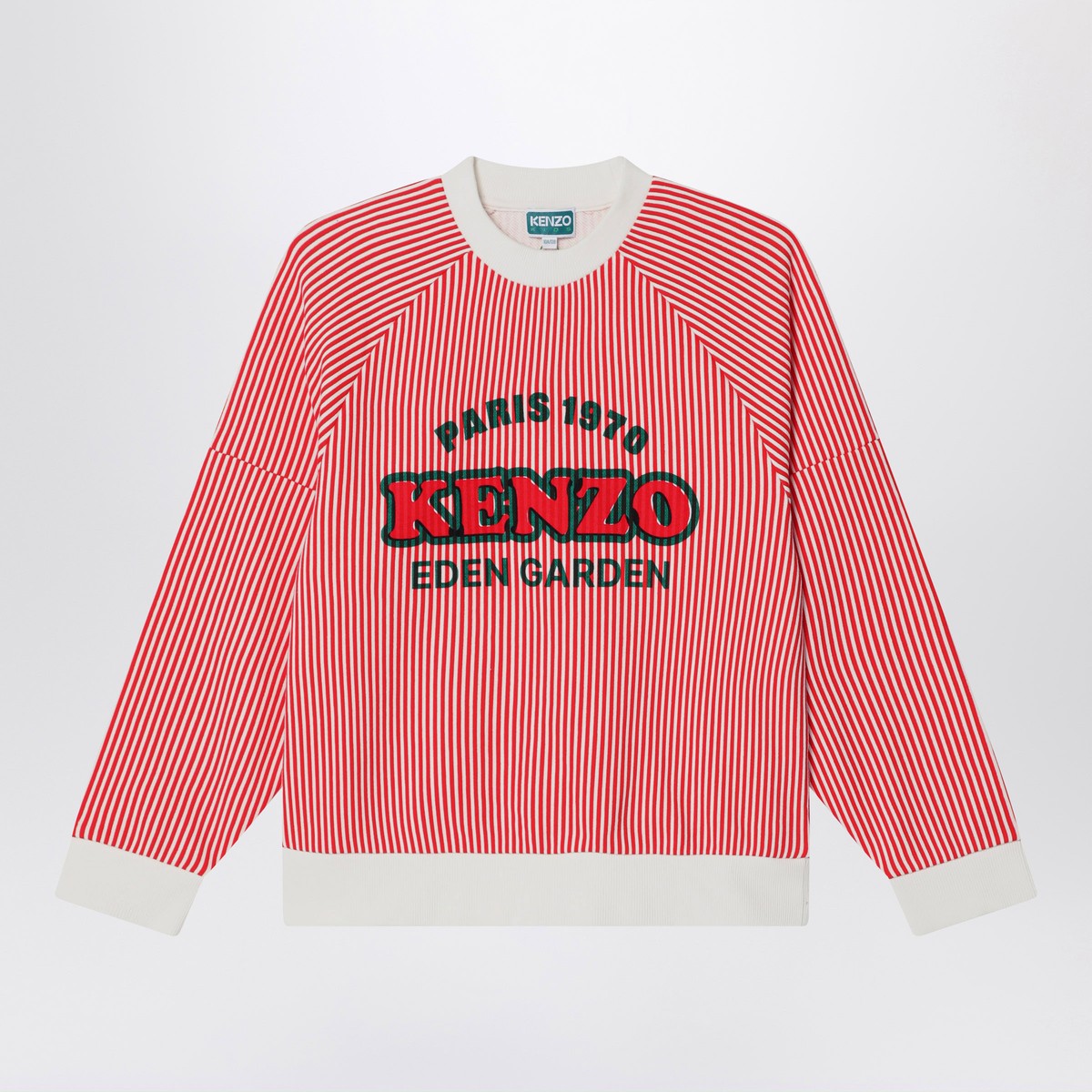 KENZO Red/white striped sweatshirt in cotton Kenzo