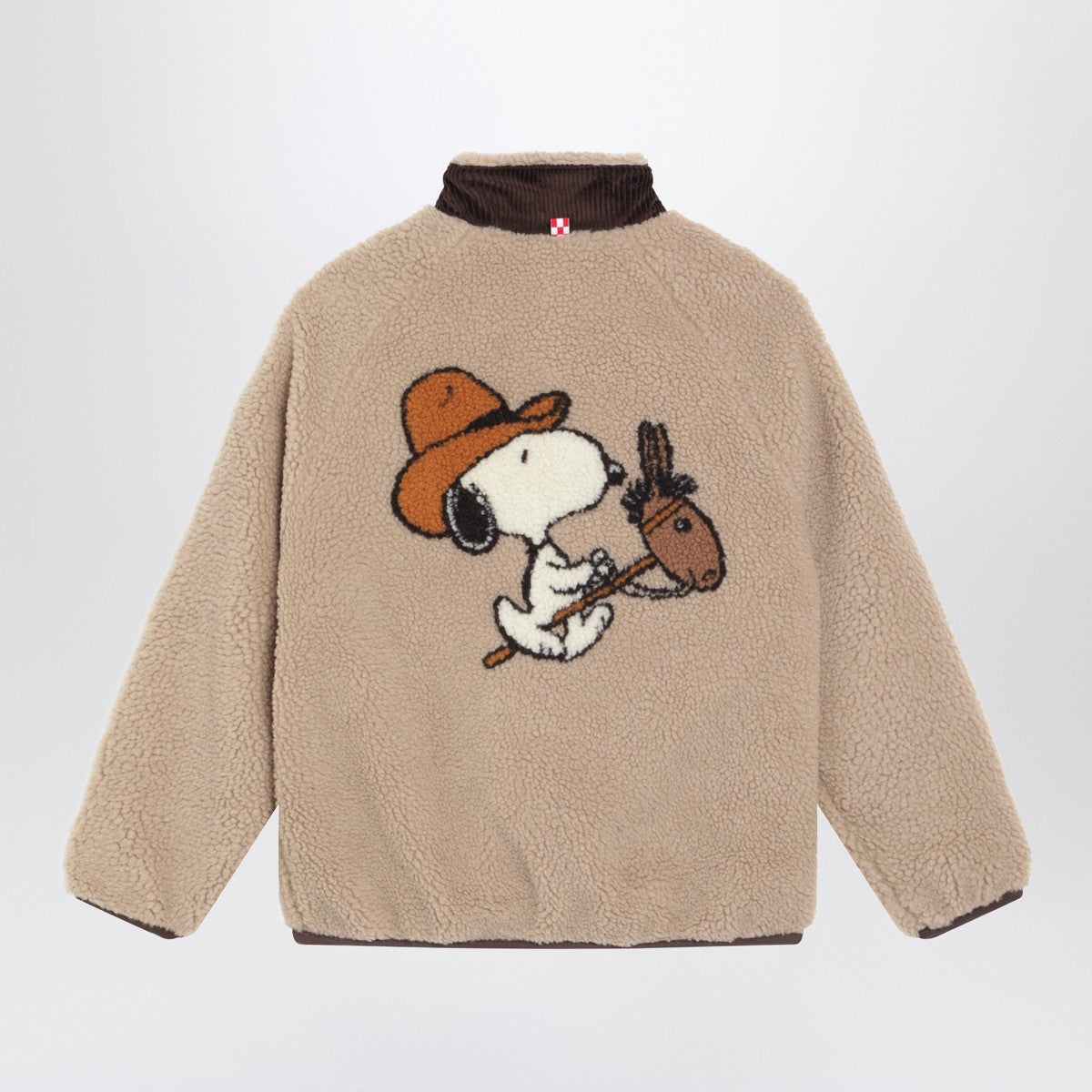 MC2 Saint Barth Beige sherpa jacket with Snoopy MC2 Saint Barth